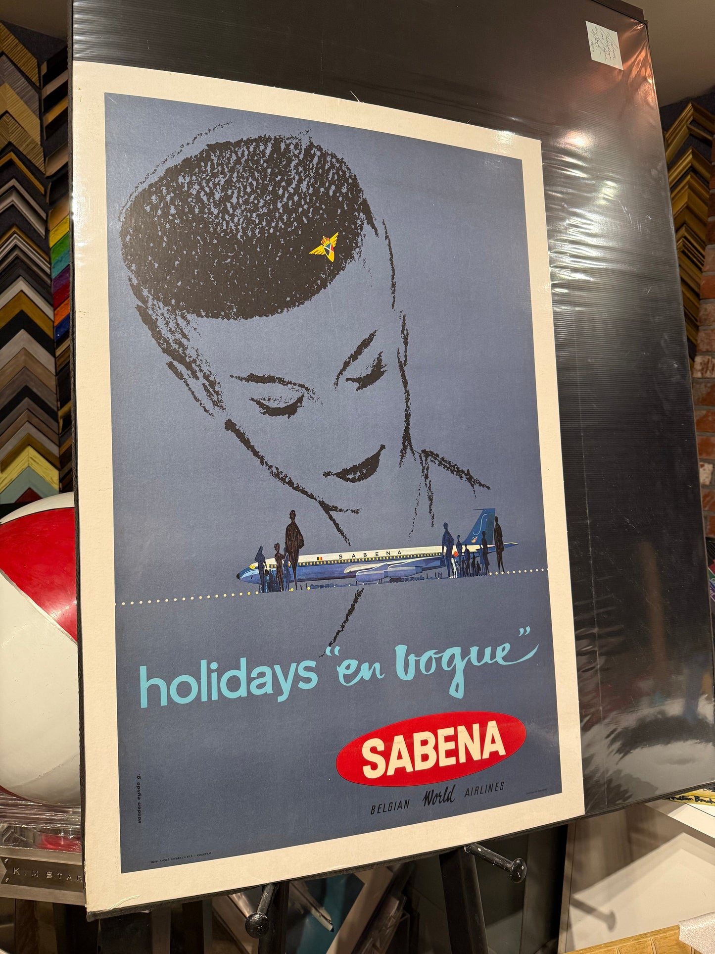 Sabena Holidays “en vogue” Belgium World Airlines Travel Poster