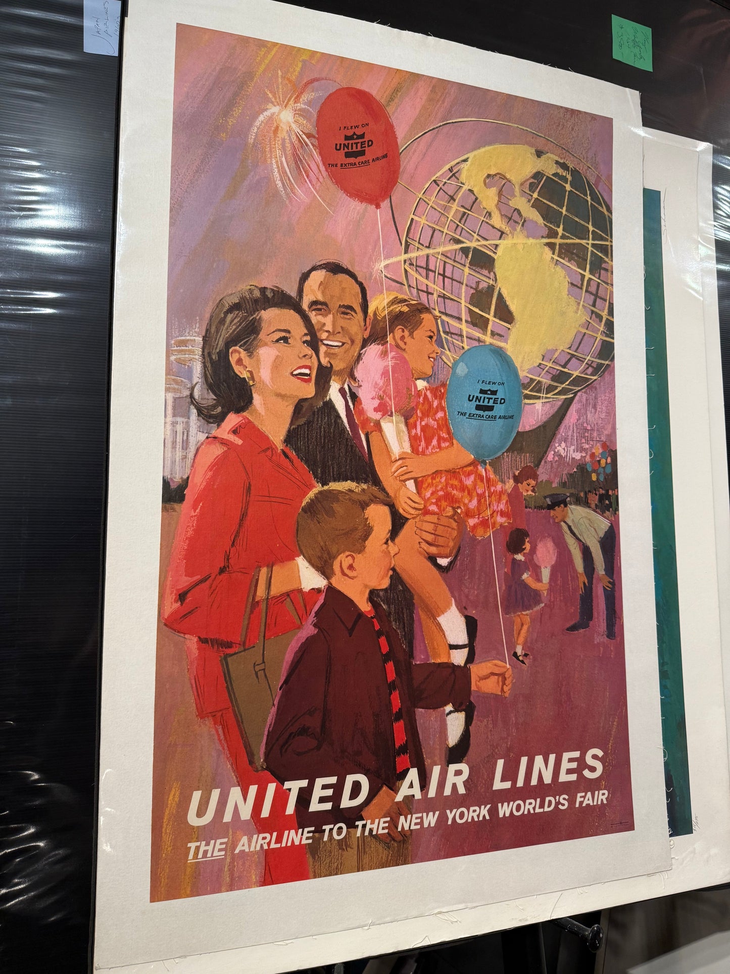 United Air Lines, The Airline to the New York Worlds Fair Vintage Travel Poster