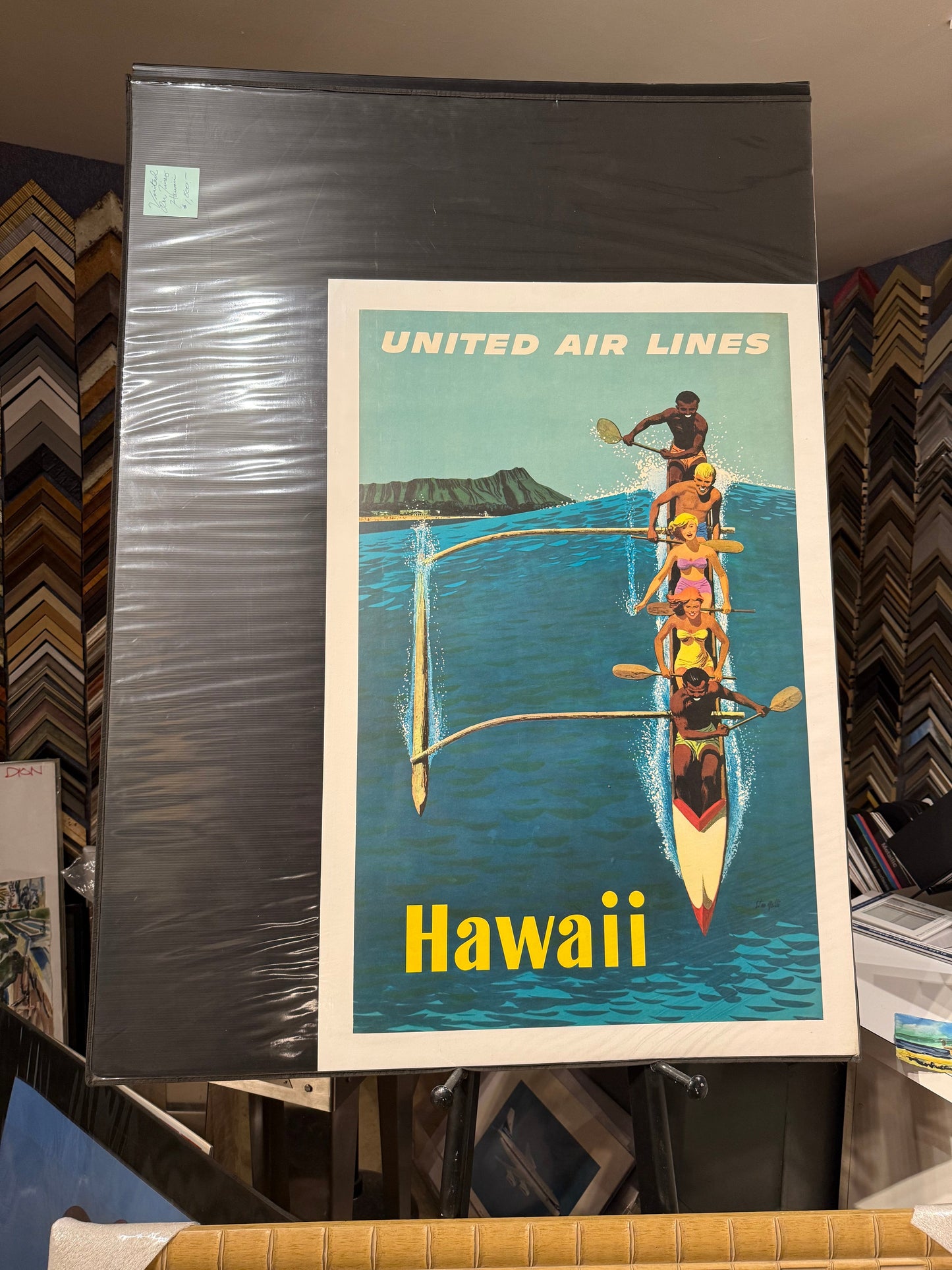 Hawaii United Airlines Vintage Travel Poster